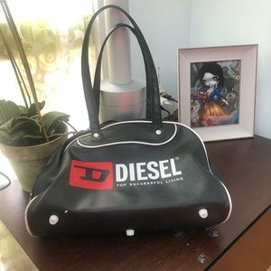 Large Diesel athletic bag EUC black red white logo